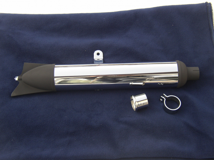 výfuk TRIUMPH TWN 300, prevedenie čierna - chróm - čierna