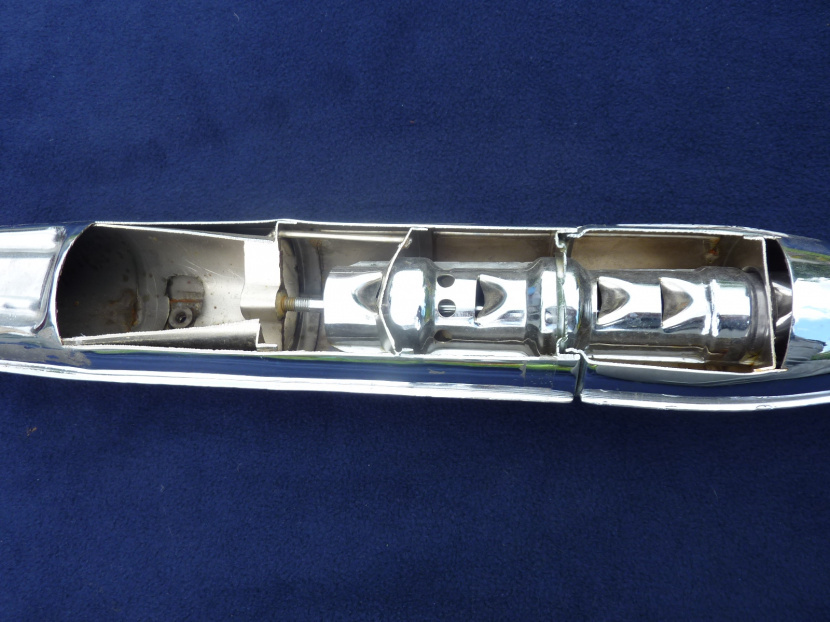 výfuk ČZ 502 skúter - rez výfukom