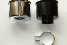 vzduchový filter JAWA 175 - 250 - vľavo závitový, vpravo valcový vstup, dolu chrómovaná svorka