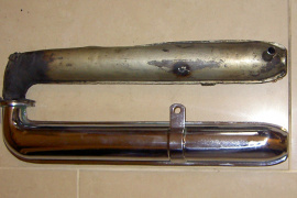 porovnanie výfukov JAWA 555 - originál / naša replika