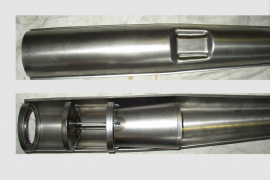 výfuk ČZ 502 skúter - rez výfukom